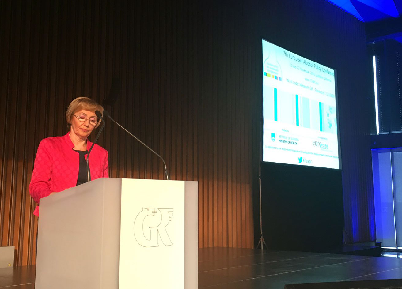 Sloweniens Gesundheitsministerin Milojka Kolar Celarc bei der Konferenzeröffnung