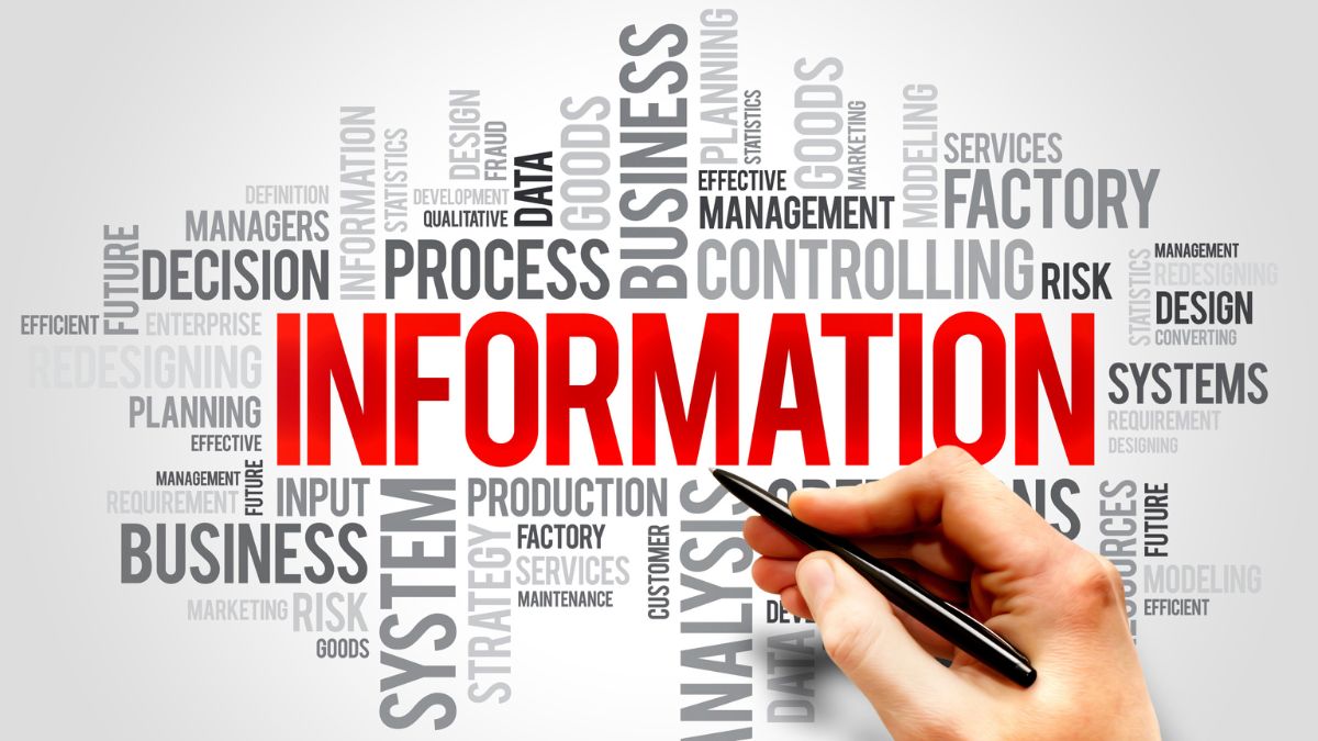 Wortwolke um den Begriff Information