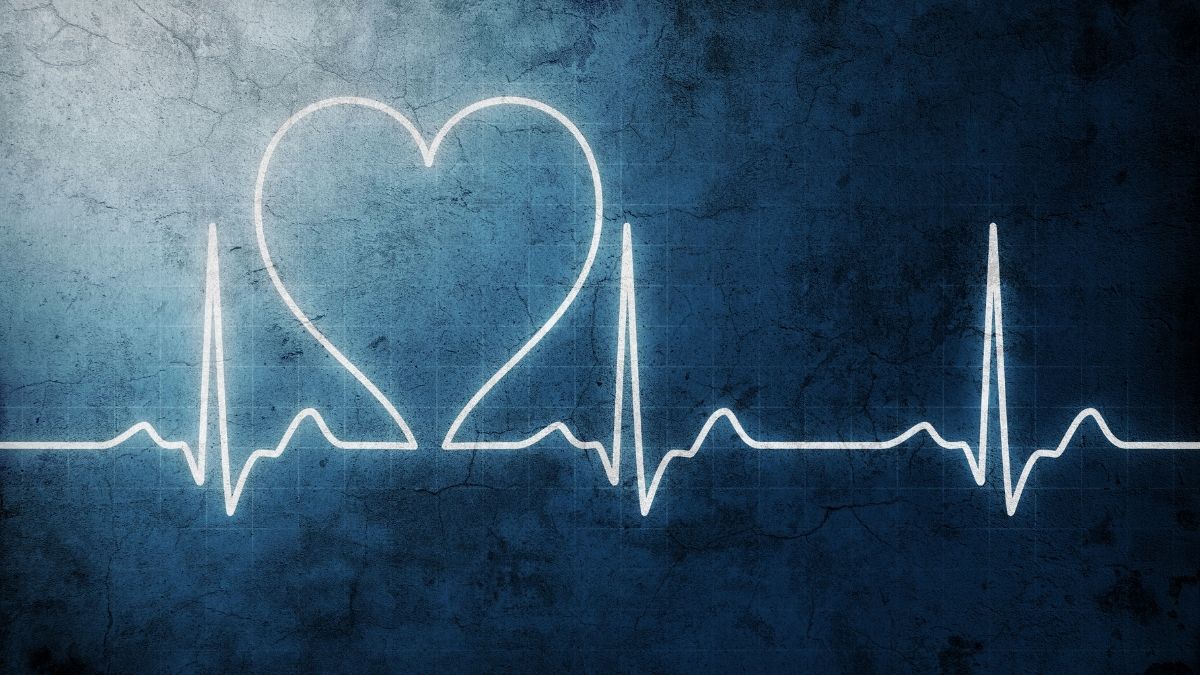 Herzschlag-Frequenzkurve mit Herzsymbol