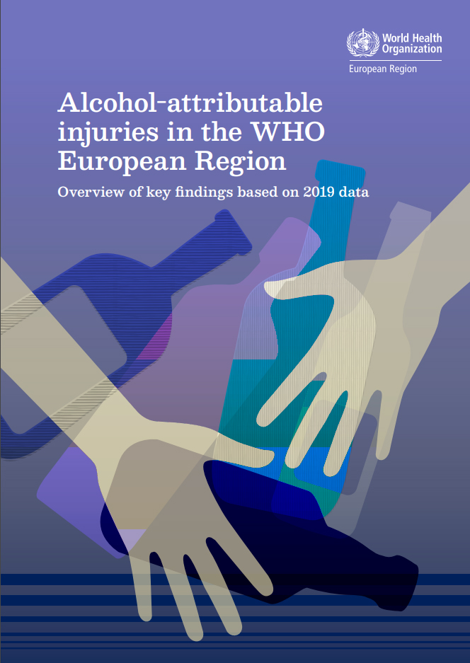 Titelseite 'Alcohol-attributable injuries in the WHO European Region: overview of key findings based on 2019 data'.