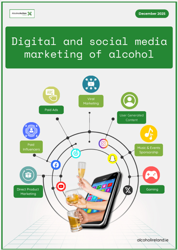 Titelseite 'Digital and social media marketing of alcohol'.