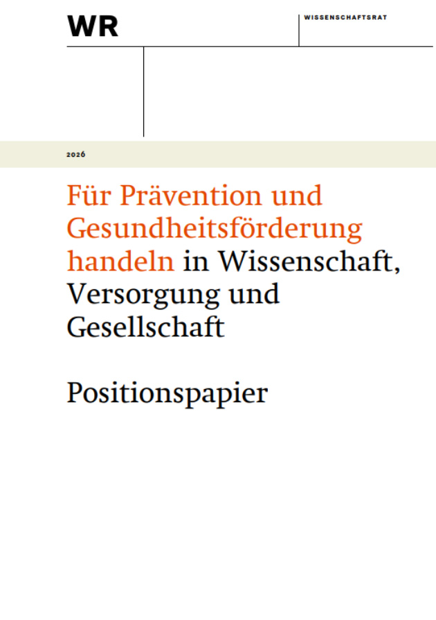 Titelseite 'Für Prävention und Gesundheitsförderung handeln in Wissenschaft, Versorgung und Gesellschaft'.