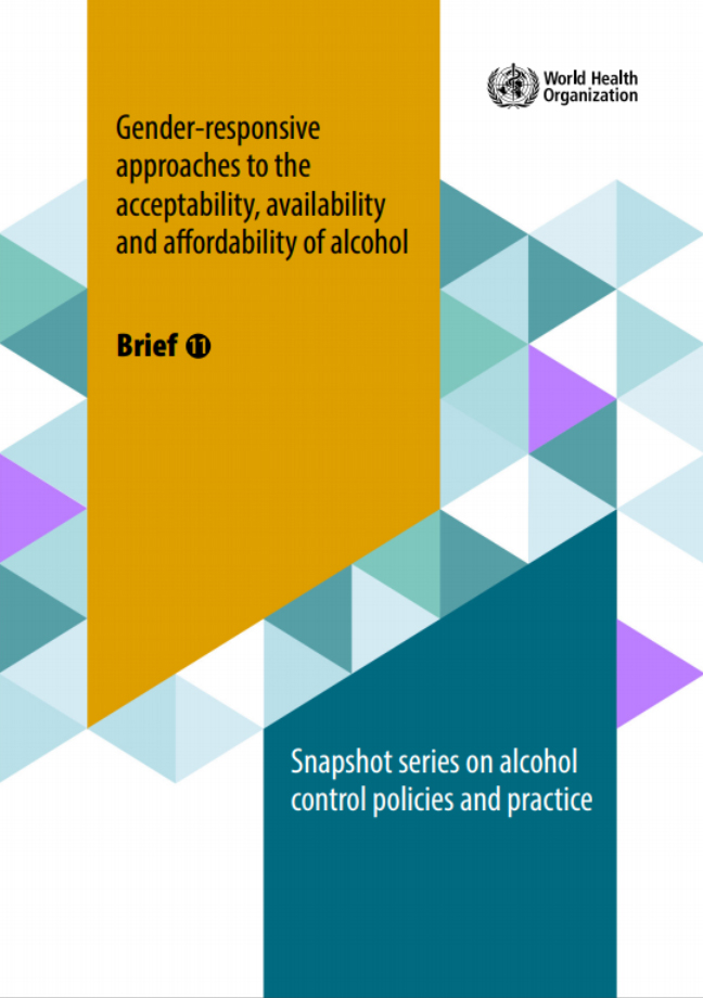 Titelseite der Broschüre 'Gender-responsive approaches to the acceptability, availability and affordability of alcohol'.
