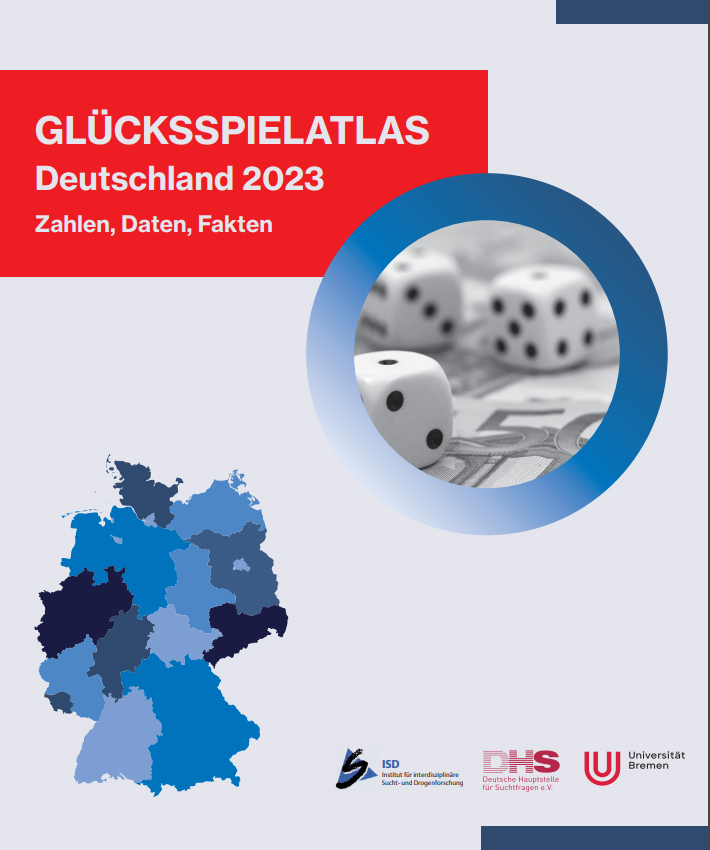 Titelseite des Glücksspielatlas Deutschland 2023.