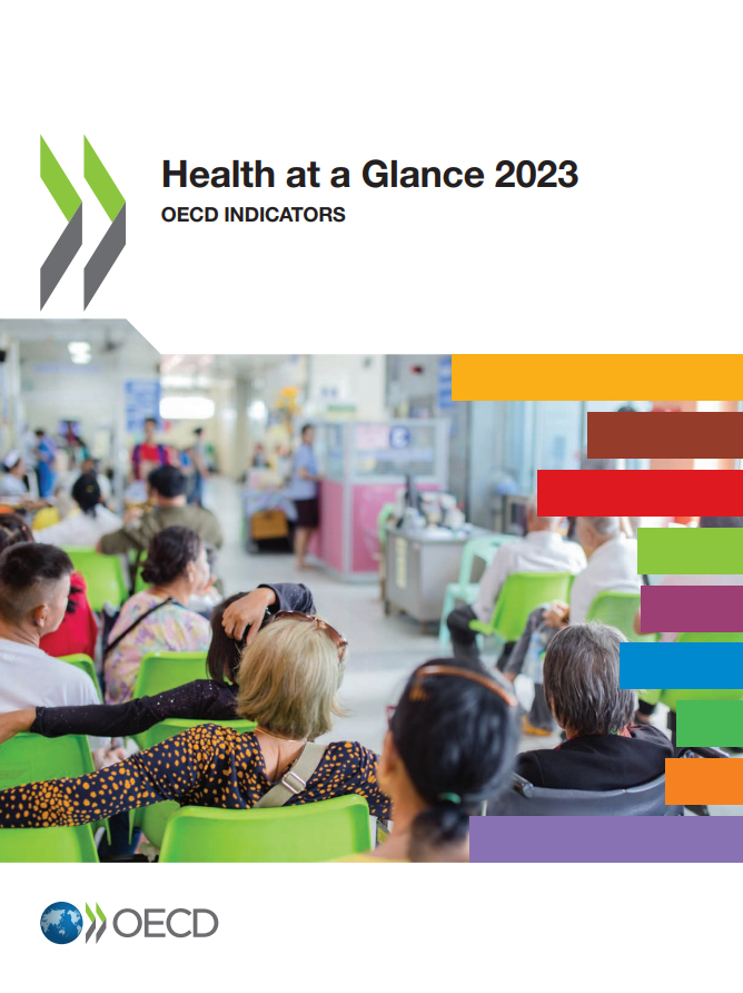 Titelseite des OECD-Berichts 'Gesundheit auf einen Blick'.