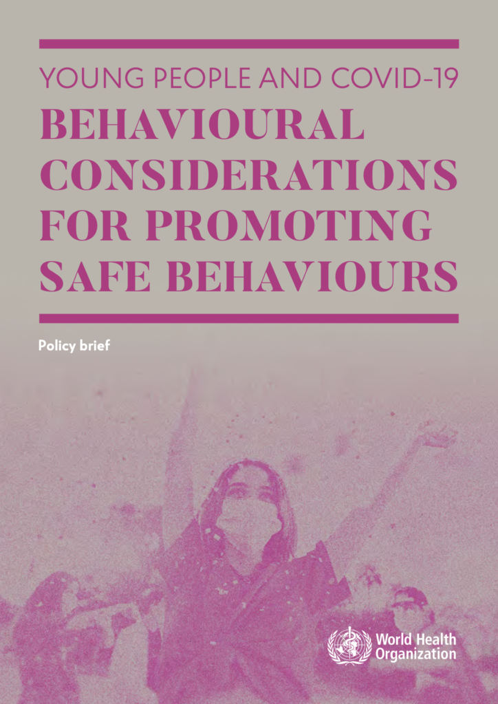 Titelbild der Veröffentlichung "Young people and Covid-19: Behavioural considerations for promoting safe behaviours"