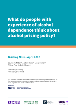 What do people with experience of alcohol dependence think about alcohol pricing pol-1
