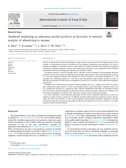 Gendered marketing on takeaway alcohol products in Australia: A semiotic analysis of advertising to w-0