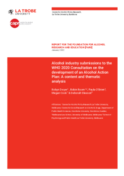 Alcohol industry submissions to the WHO 2020 Consultation on the development of an Alcohol Action Plan: A content and thematic anal-0