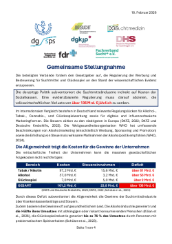 Gemeinsame Stellungnahme zur Regulierung der Werbung und Besteuerung von Suchtmitteln und Glückss-0