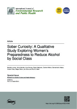 Sober Curiosity: A Qualitative Study Exploring Women’s Preparedness to Reduce Alcohol by Social C-1